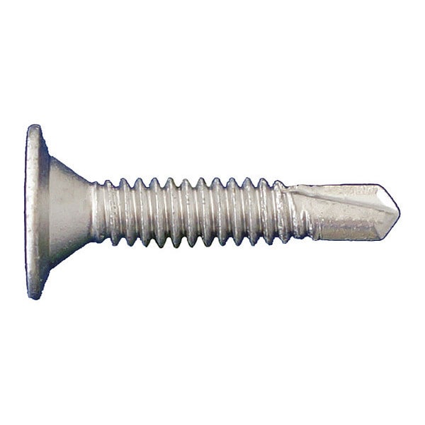 Self-Drilling Screw, #10-24 x 1 in, Dagger Guard Steel Wafer Head Phillips Drive, 5000 PK