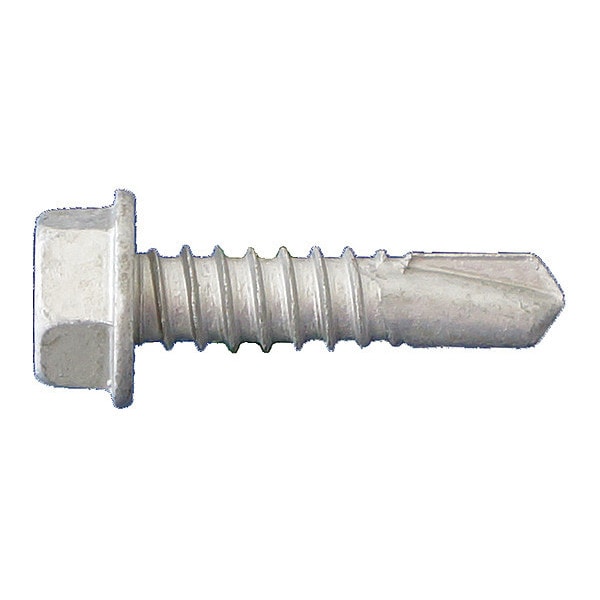 Self-Drilling Screw, #10 x 1-1/2 in, Dagger Guard Steel Flange Hex Head External Hex Drive, 3000 PK