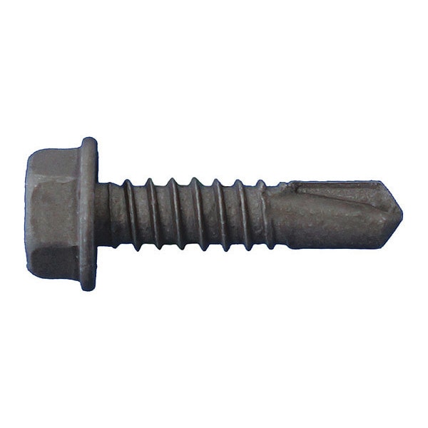 Self-Drilling Screw, #10 x 1-1/2 in, Dagger Guard Bronze Coating Steel Flange Hex Head 3000 PK