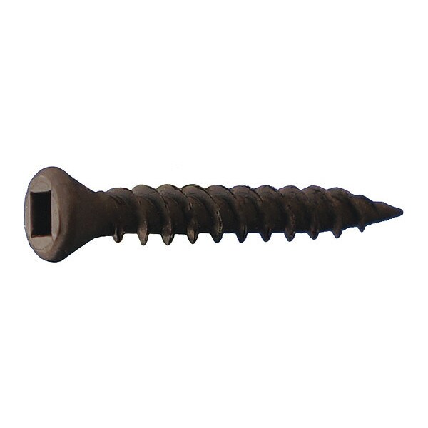 Drywall Screw, #6 x 1 in, Pan Head Square Drive, 10000 PK