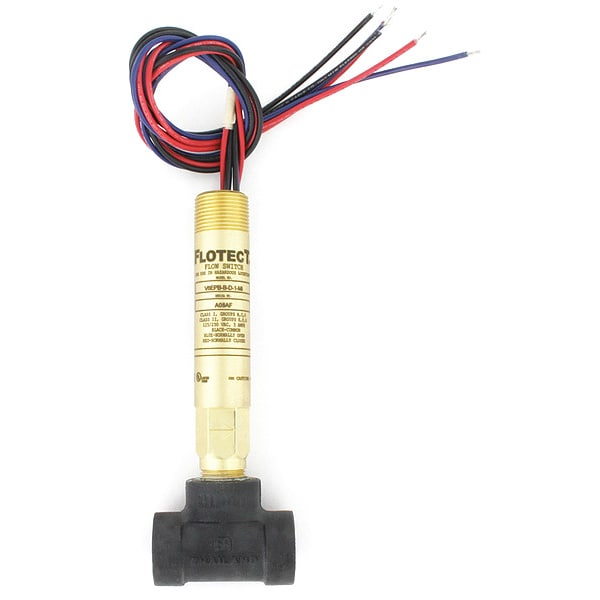 Mini-size flow switch, brass upper and lower body, 1/2" NPT, iron tee.