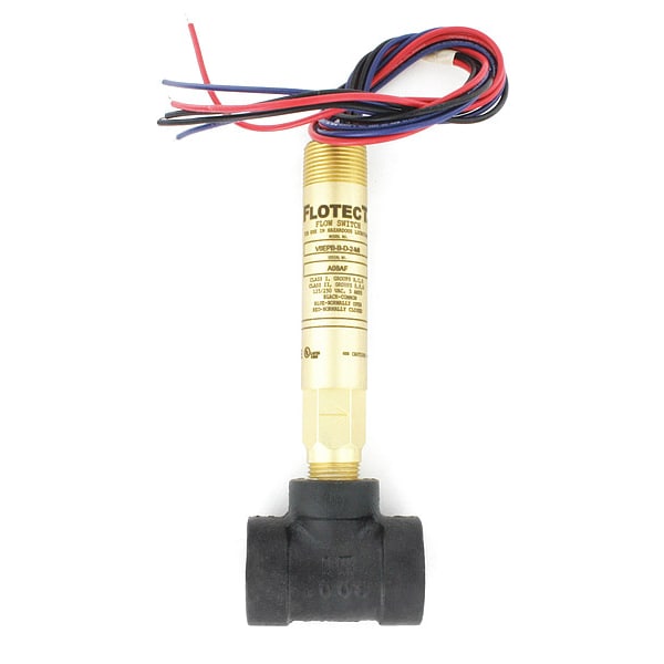 Mini-size flow switch, brass upper and lower body, 3/4" NPT, iron tee.