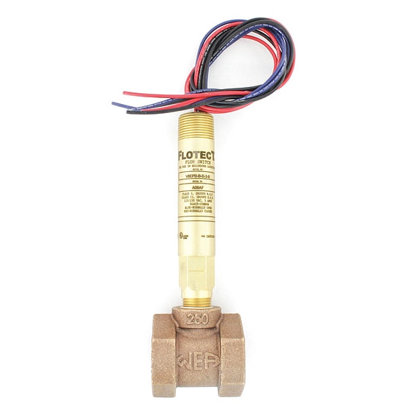 Mini-size flow switch, brass upper and lower body, 1" NPT, brass tee.