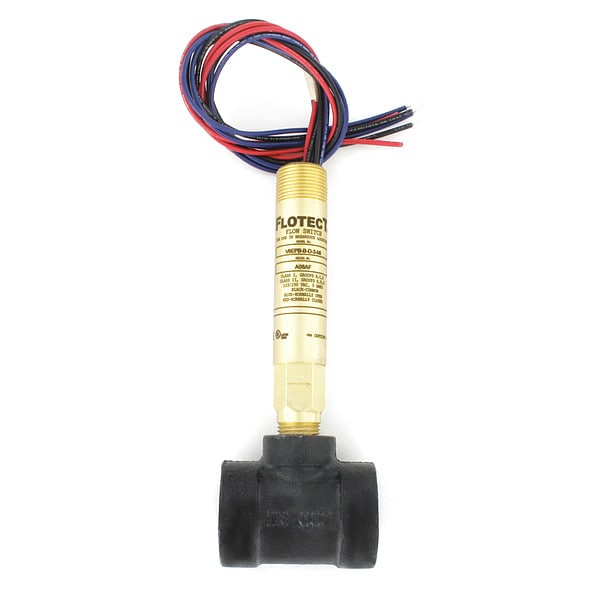 Mini-size flow switch, brass upper and lower body, 1" NPT, iron tee.