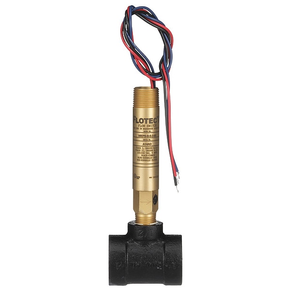 Mini-size flow switch, brass upper and lower body, 1" NPT, iron tee.