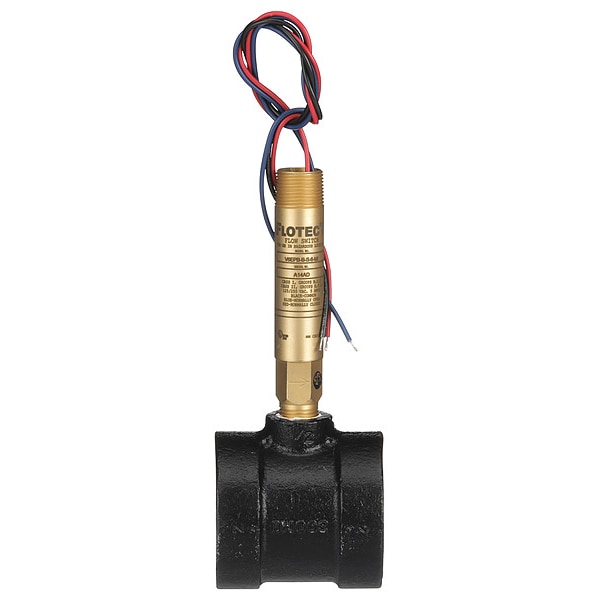 Mini-size flow switch, brass upper and lower body, 2" NPT, iron tee.