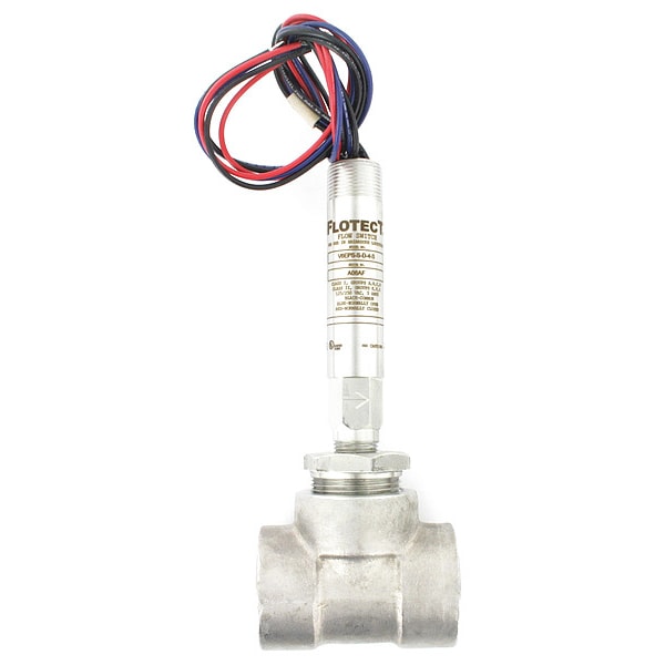 Mini-size flow switch, stainless steel upper and lower body, 1-1/4" NPT, stainless steel tee.