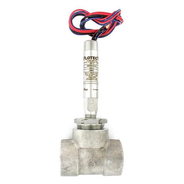 Mini-size flow switch, stainless steel upper and lower body, 1-1/2" NPT, stainless steel tee.
