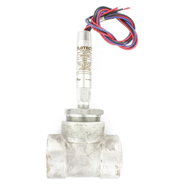 Mini-size flow switch, stainless steel upper and lower body, 2" NPT, stainless steel tee.