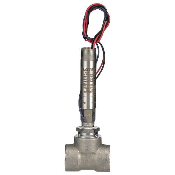 Mini-size flow switch, stainless steel upper and lower body, 1" NPT, stainless steel tee.
