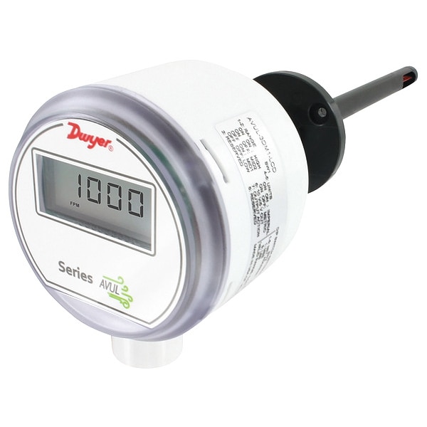 Air velocity transmitter, 3% of reading accuracy, duct mount, Modbus communications, with LCD