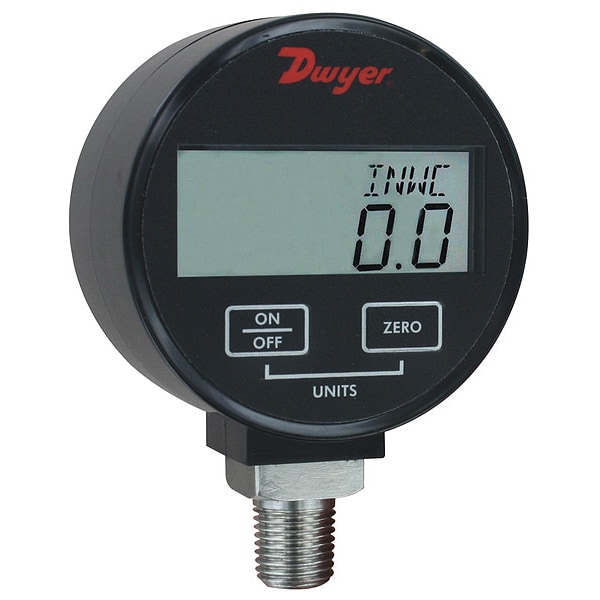 Digital Vacuum Gauge, 3" Dial Size, Black