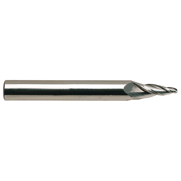 Tapered End Mill, 0.25 in, Carbide