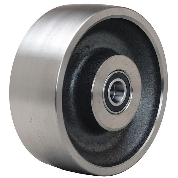 Caster Wheel, 8"dia, 4,500 lb, Silver