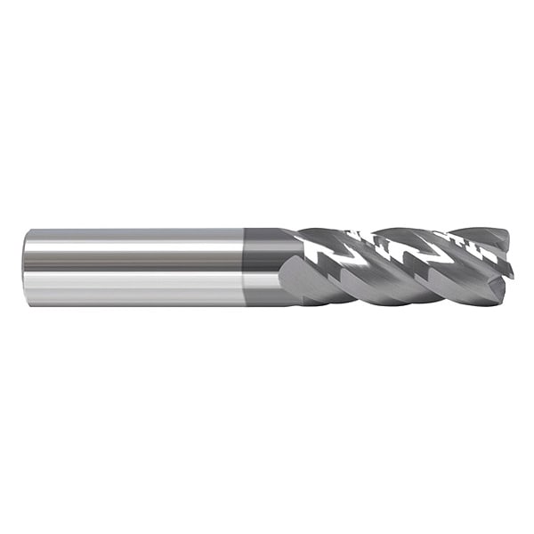 Cor Rad End Mill, 3/8", Carb, 0" rad, Drilling Tool Configuration: Individual