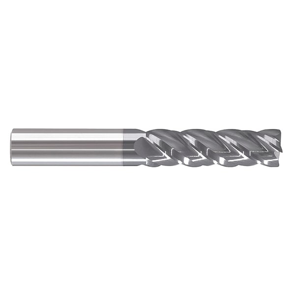 Cor Rad End Mill, 1/4", Carb, 0" rad, End Mill Application: Roughing/Finishing