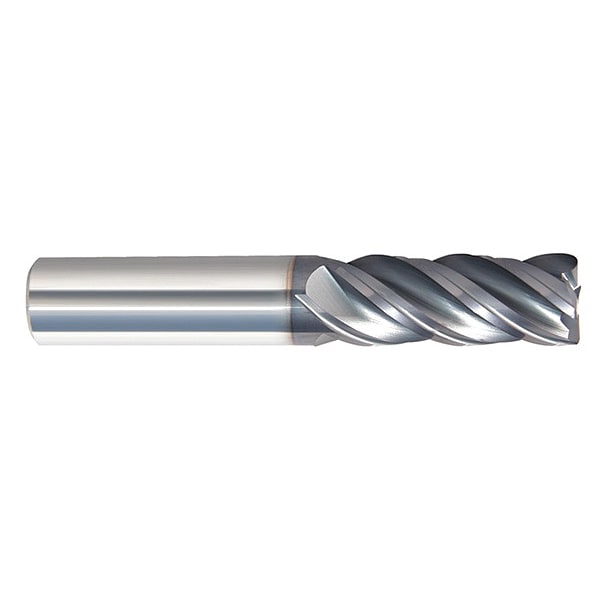 Cor Rad End Mill, 1/2", Carb, 0" rad, Primary Material Application ISO Code: M, S