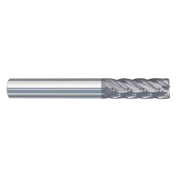 Cor Rad End Mill, 3/8", Carb, 0" rad, Number of Flutes: 5