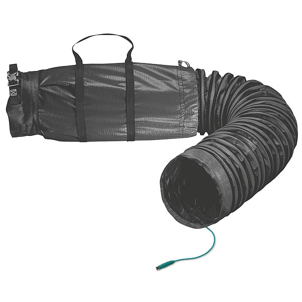 Statically Conductive Duct, Black, 15 ft L