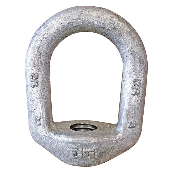 Oval Eye Nut, 2" Thread Size, 2 in Thread Lg, Steel, Hot Dipped Galvanized