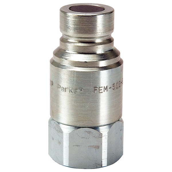 Hydraulic Quick Connect Hose Coupling, Steel Body, Push-to-Connect Lock, 1"-11-1/2 Thread Size
