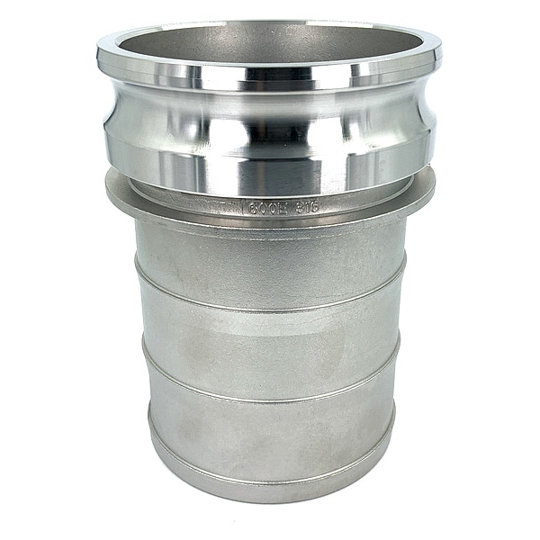 Cam and Groove Adapter, 6", 316 SS, Coupling Type: Type E