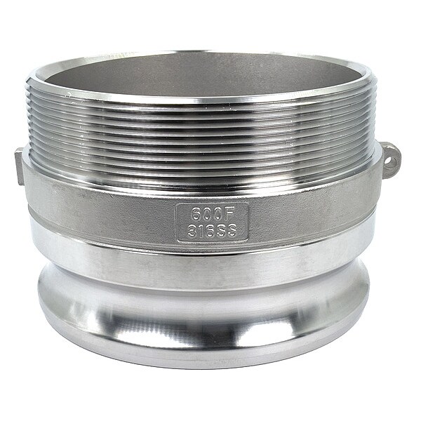 Cam and Groove Adapter, 6", 316 SS