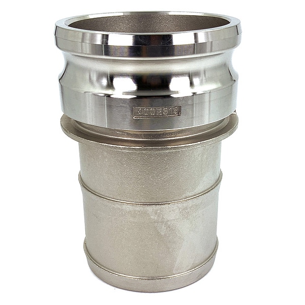 Cam and Groove Adapter, 4", 316 SS