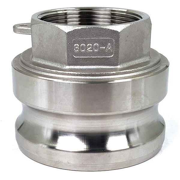 Cam and Groove Adapter, 3", 316 SS