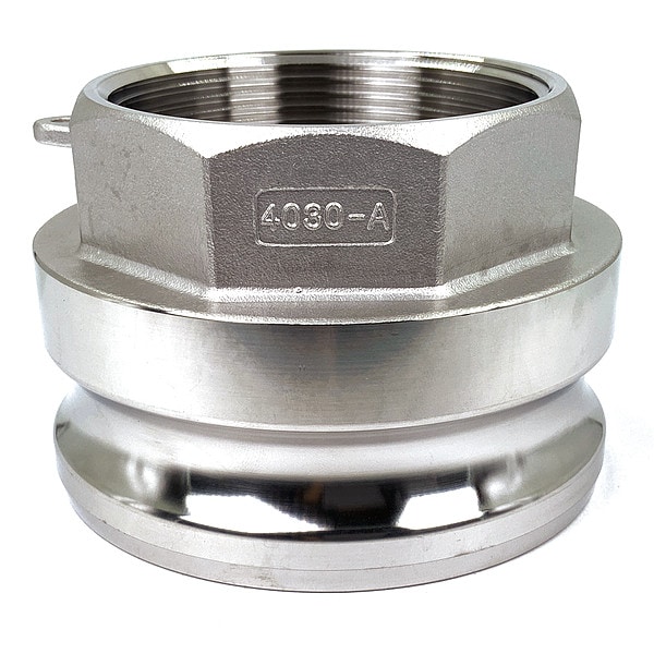 Cam and Groove Adapter, 4", 316 SS