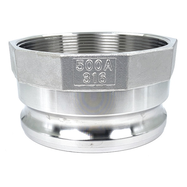 Cam and Groove Adapter, 5", 316 SS