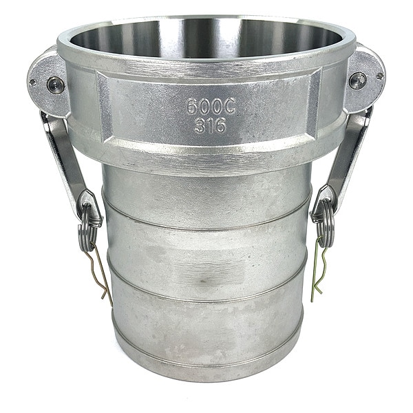Cam and Groove Coupling, 6", 316 SS, Connection Type: Hose Shank