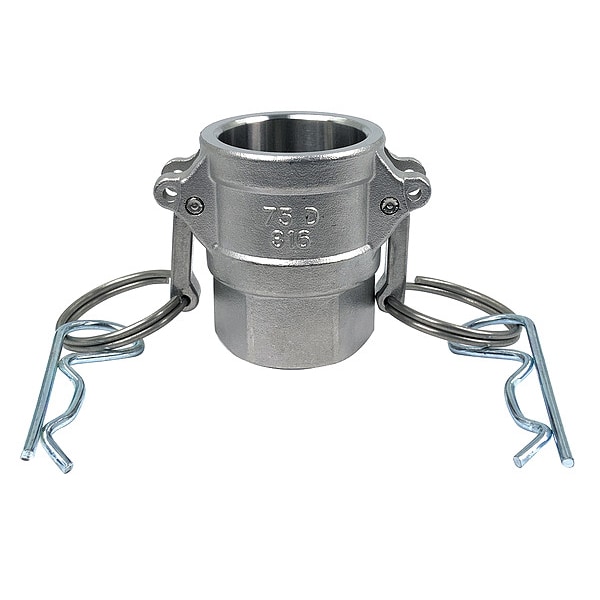 Cam and Groove Coupling, 3/4", 316 SS, Fitting Type: FNPT