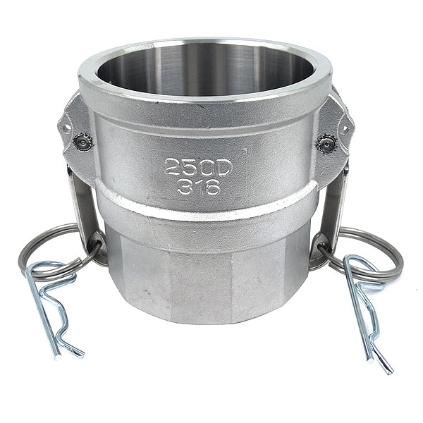 Cam and Groove Coupling, 2-1/2", 316 SS, Coupling Type: Type D