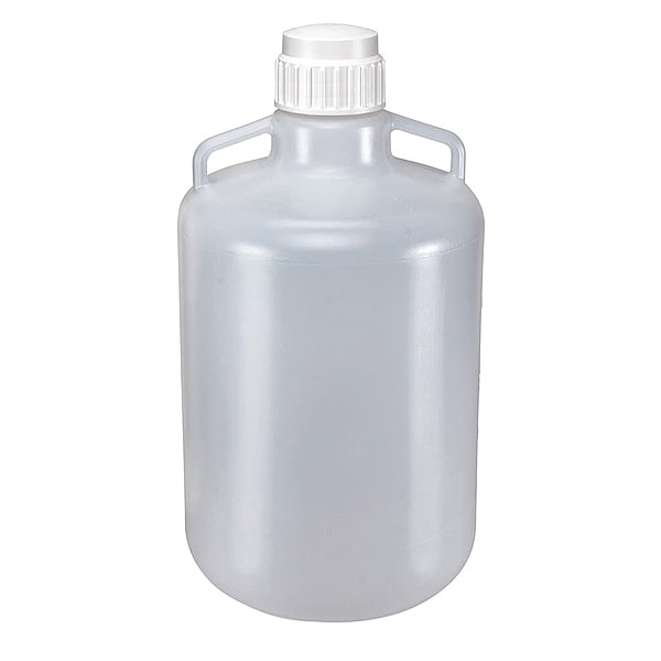 Carboy, 20 L Capacity - mL, 5.28 gal Capacity - oz, Screw On Closure, LDPE, Clear, 0.31 in H