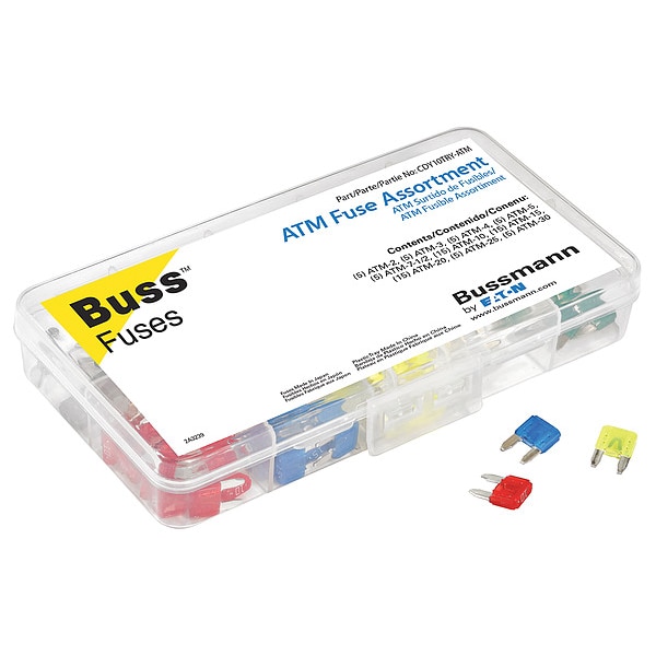 Automotive Fuse Kit, ATM Series, 80 Fuses Included, 2 to 30A, Not Rated