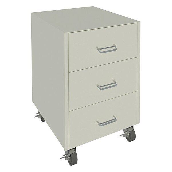 Mobile Cabinet, 27-1/4" H, Pearl White