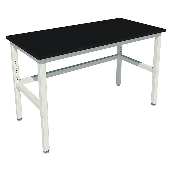 Adjustable Patriot Table, Steel, Steel Frame, 48 in W, Pearl White