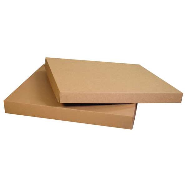 40 3/4 in x 30 3/4 in x 5 in Gaylord Lid, Kraft, Corrugated Cardboard, Double Wall, 48 ECT