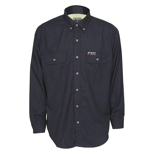 Men's Flame-Resistant Collared Shirt, 8.9 cal/sq cm, 2XL, Inherent Blend and Treated Cotton