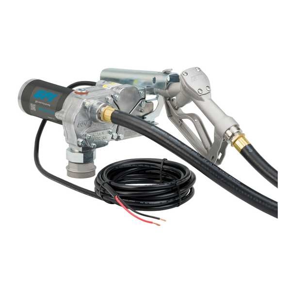 Fuel Transfer Pump, 12V DC, 15 gpm Max. Flow Rate , 1/5 HP, Cast Aluminum, 1 in NPT Inlet
