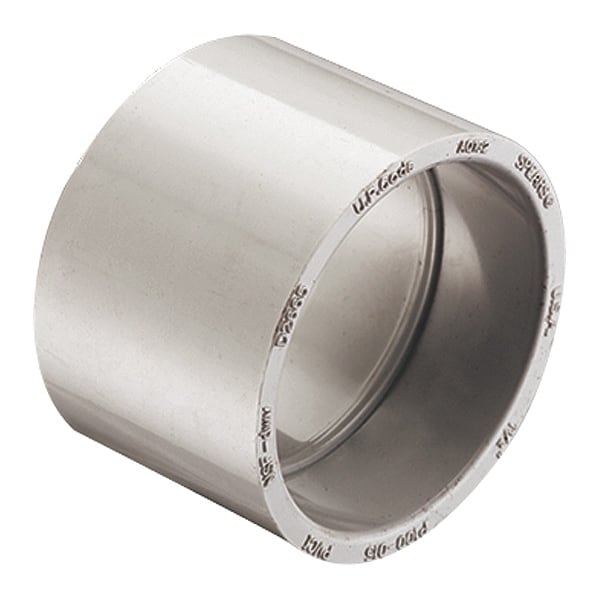 PVC Coupling, Socket, 6 in Pipe Size