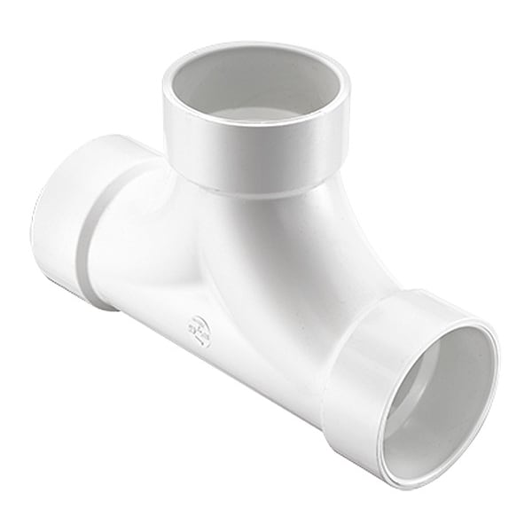 PVC Two Way Cleanout Tee, Socket, 4 in Pipe Size