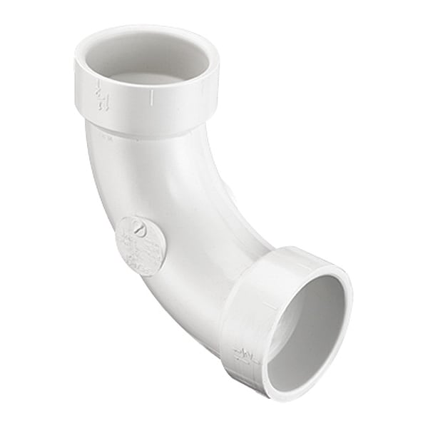 PVC Street Elbow, 90 Degrees, Socket, 4 in Pipe Size