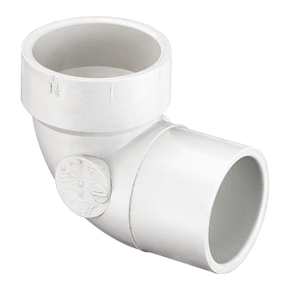 PVC Short Turn Elbow, 90 Degrees, Socket, 4 in Pipe Size