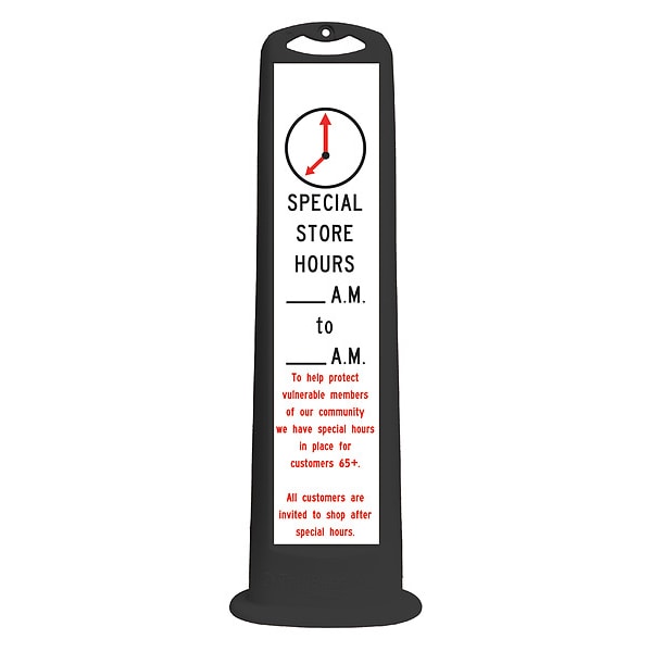 Vertical Panel Channelizer, 45" H, 8" dia., 03768BLK-SSH