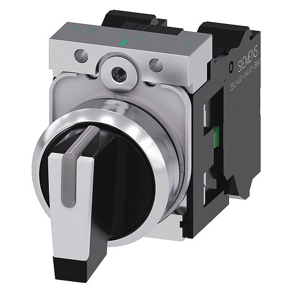 Selector switch, illuminable, 22 mm, rou, Bezel Color: Silver