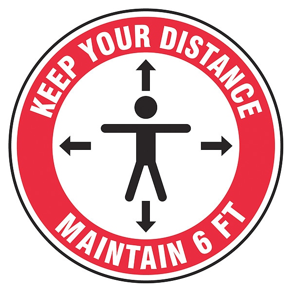 Floor Sign, 12 in H, 12 in W, Vinyl, English, MFS345
