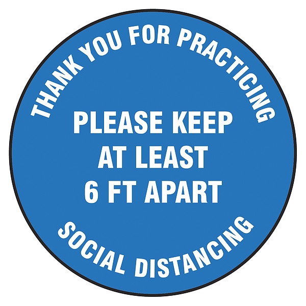 Floor Sign, 12 in H, 12 in W, Vinyl, English, MFS420