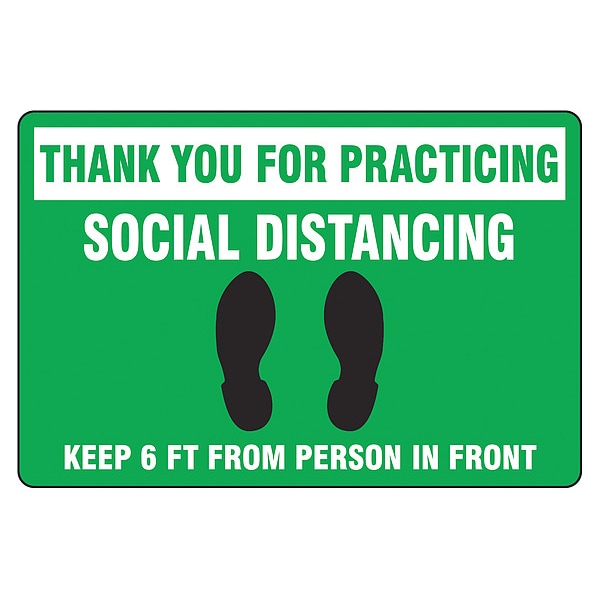 Floor Sign, 12 in H, 18 in W, Vinyl, English, PSR300